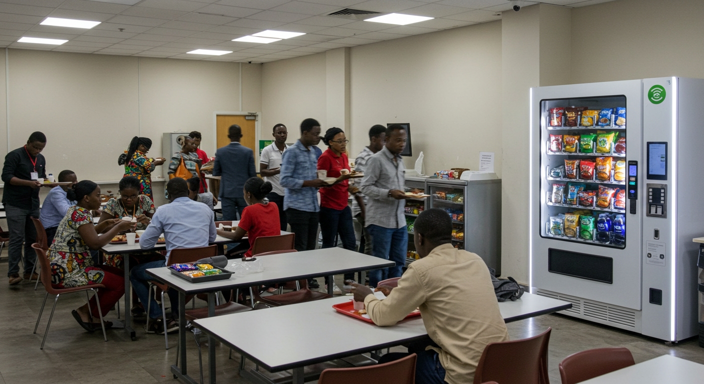 Top 3 Challenges of Office Cafeterias in Ghana and How Vending Machines Solve Them - PlenishBox Ghana vending solutions